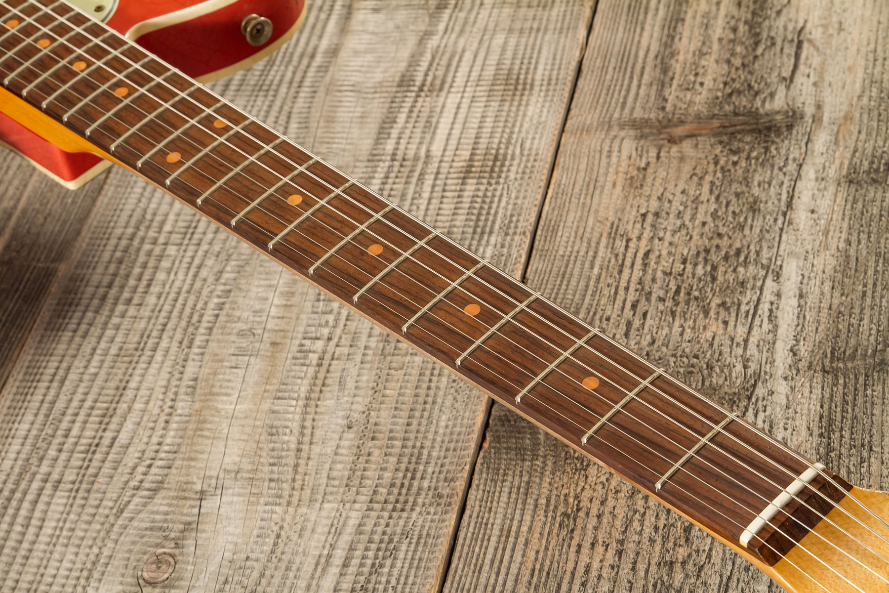 Fender Custom Shop Tele Custom 1960 2s Ht Rw - Heavy Relic Tahitian Coral O. 3-color Sunburst - Guitarra eléctrica con forma de tel - Variation 6