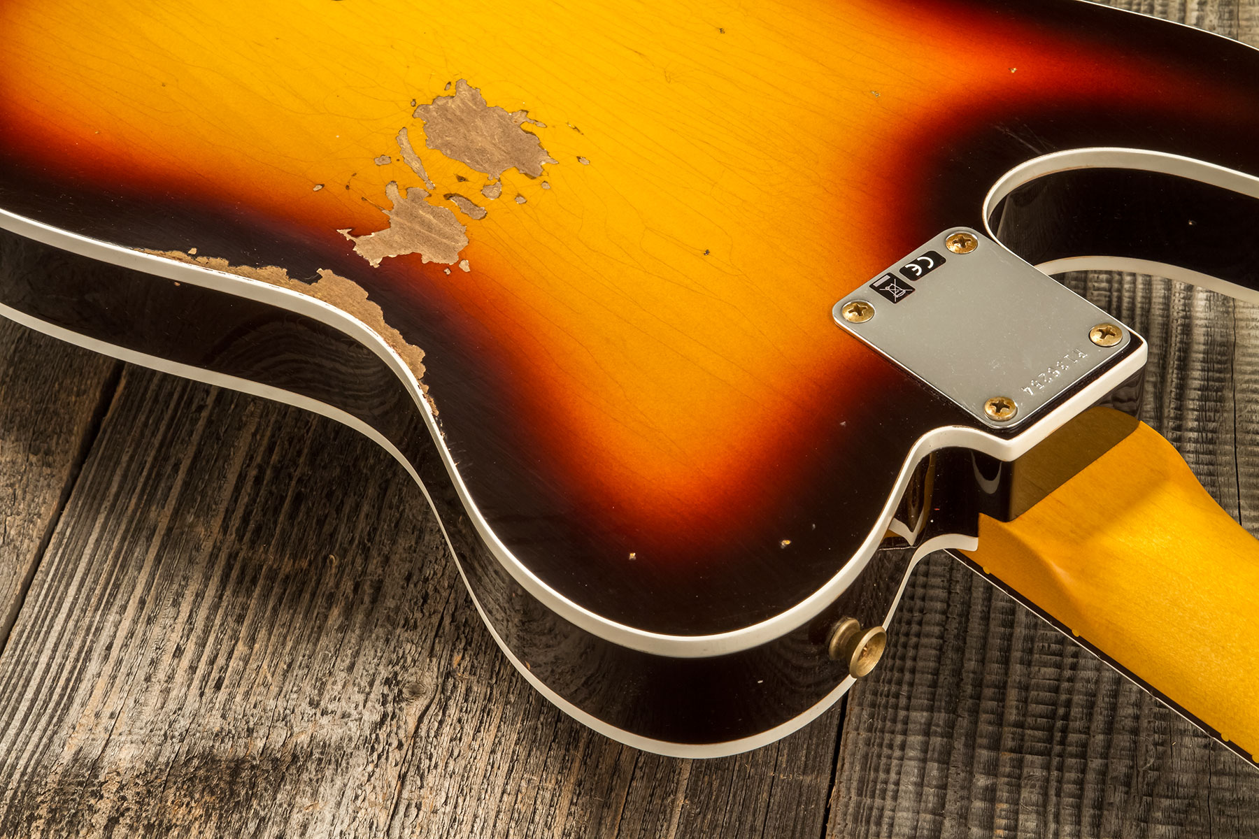 Fender Custom Shop Tele Custom 1960 2s Ht Rw #r136254 - Relic Chocolate 3-color Sunburst - Guitarra eléctrica con forma de tel - Variation 6