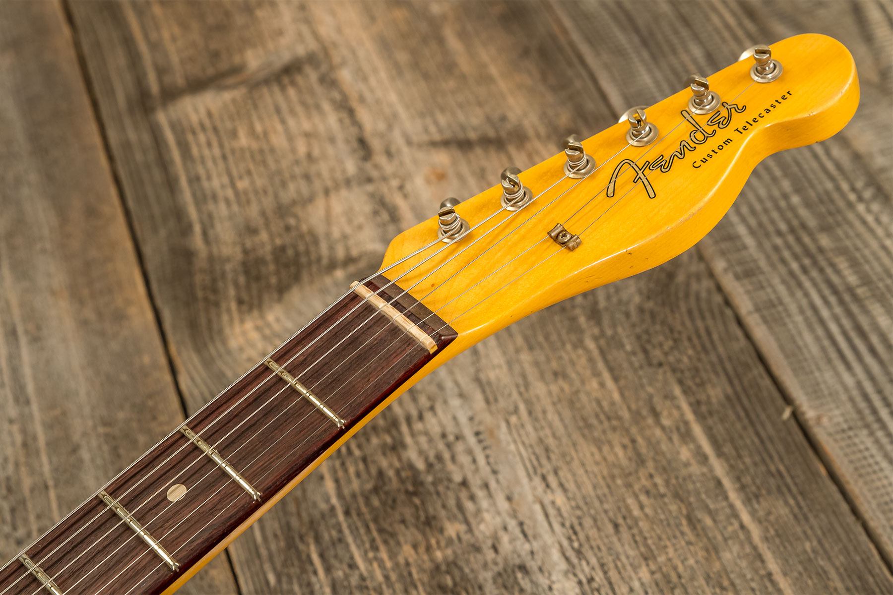 Fender Custom Shop Tele Custom 1960 2s Ht Rw #r136254 - Relic Chocolate 3-color Sunburst - Guitarra eléctrica con forma de tel - Variation 8