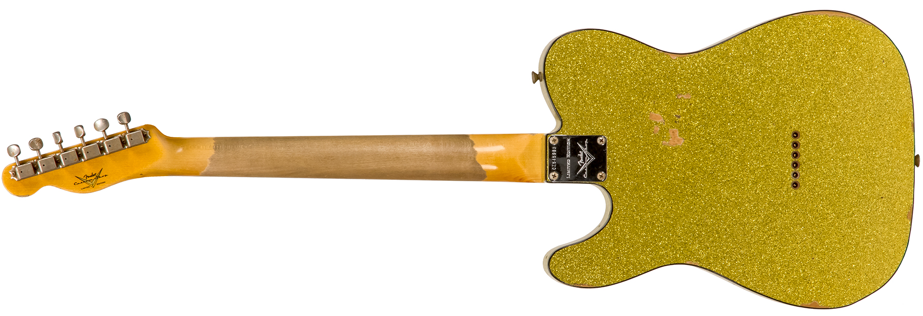 Fender Custom Shop Tele Custom 1963 2020 Ltd Rw #cz545983 - Relic Chartreuse Sparkle - Guitarra eléctrica con forma de tel - Variation 1
