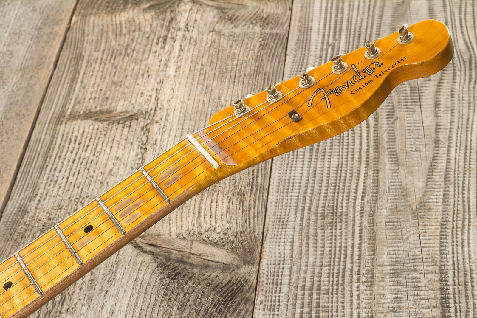 Fender Custom Shop Tele Custom 50s Twisted 2s Ht Mn #r131746 - Journeyman Relic Tahitian Coral - Guitarra eléctrica con forma de tel - Variation 7