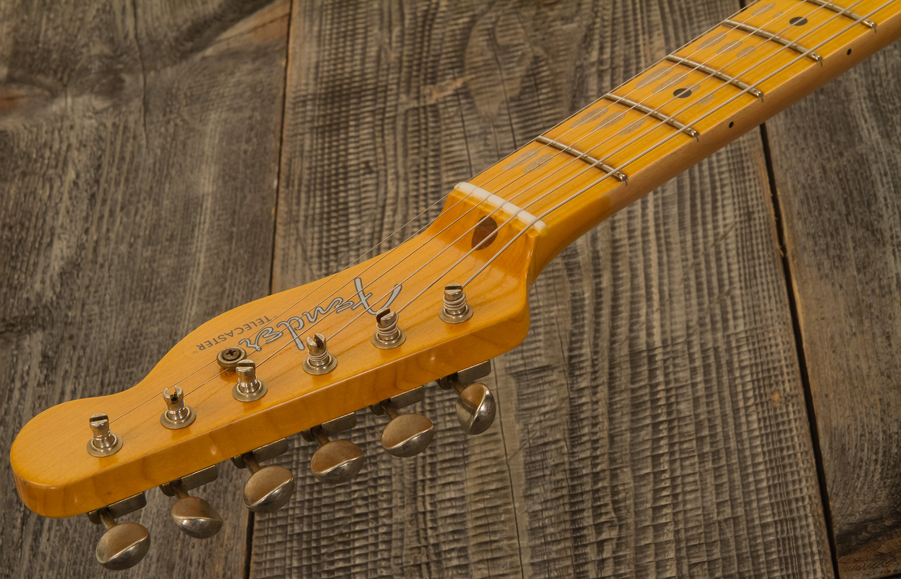 Fender Custom Shop Tele Custom Tomatillo 2s Ht Mn #r110879 - Relic Lake Placid Blue - Guitarra eléctrica con forma de tel - Variation 9
