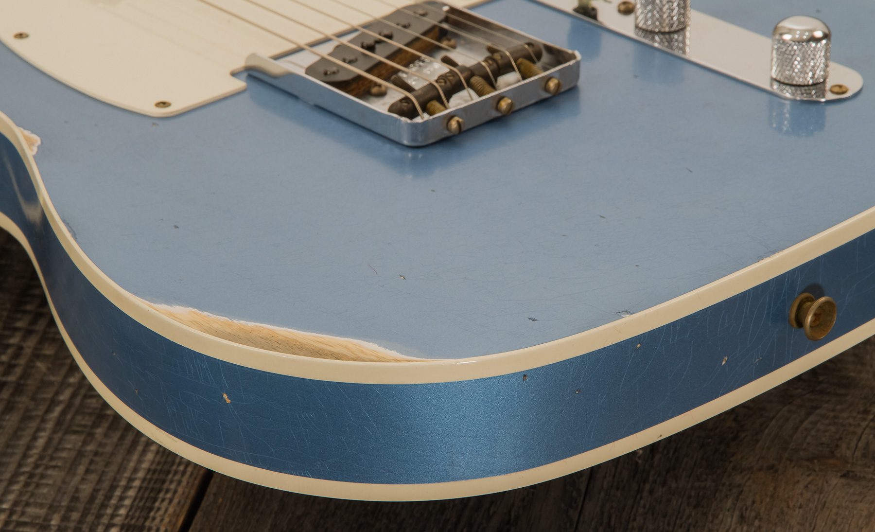 Fender Custom Shop Tele Custom Tomatillo 2s Ht Mn #r110879 - Relic Lake Placid Blue - Guitarra eléctrica con forma de tel - Variation 7