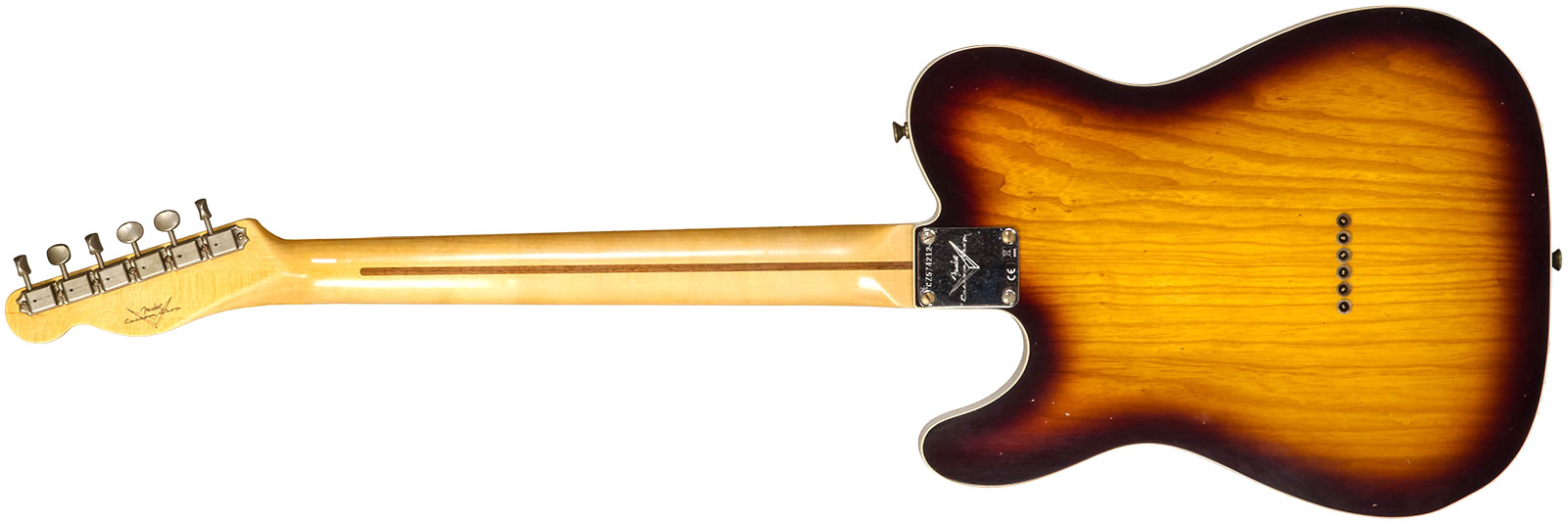 Fender Custom Shop Tele Thinline 50s Mn #cz574212 - Journeyman Relic Aged 2-color Sunburst - Guitarra eléctrica con forma de tel - Variation 2