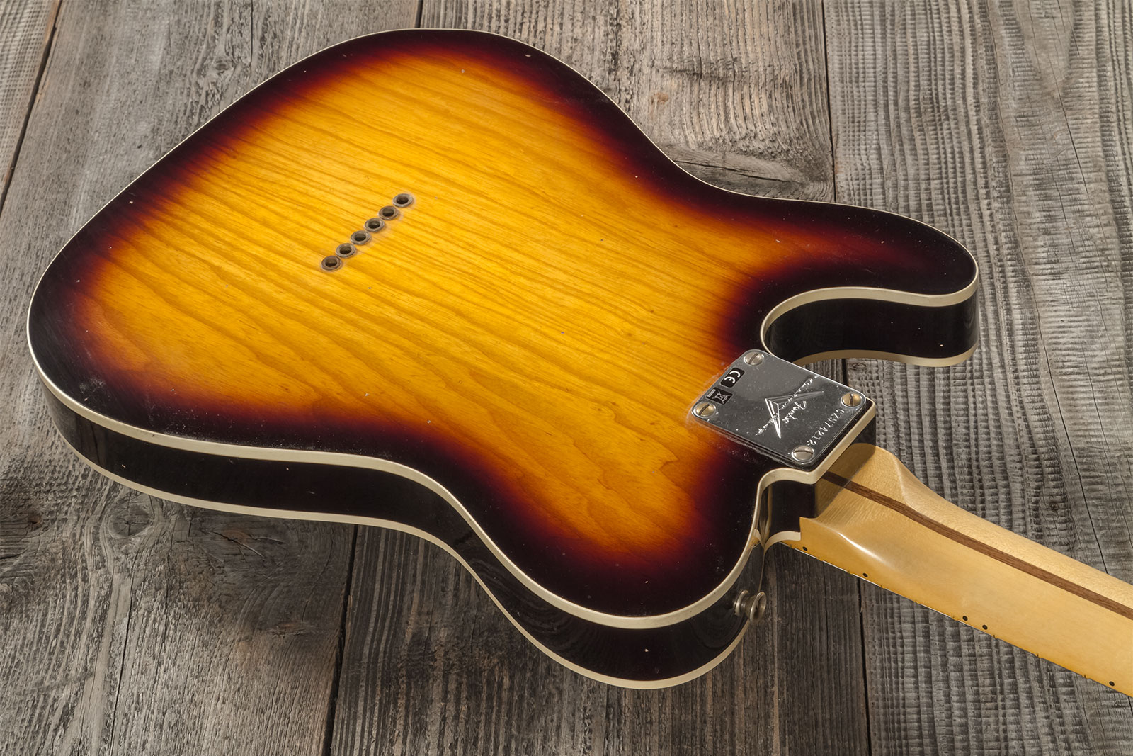 Fender Custom Shop Tele Thinline 50s Mn #cz574212 - Journeyman Relic Aged 2-color Sunburst - Guitarra eléctrica con forma de tel - Variation 6