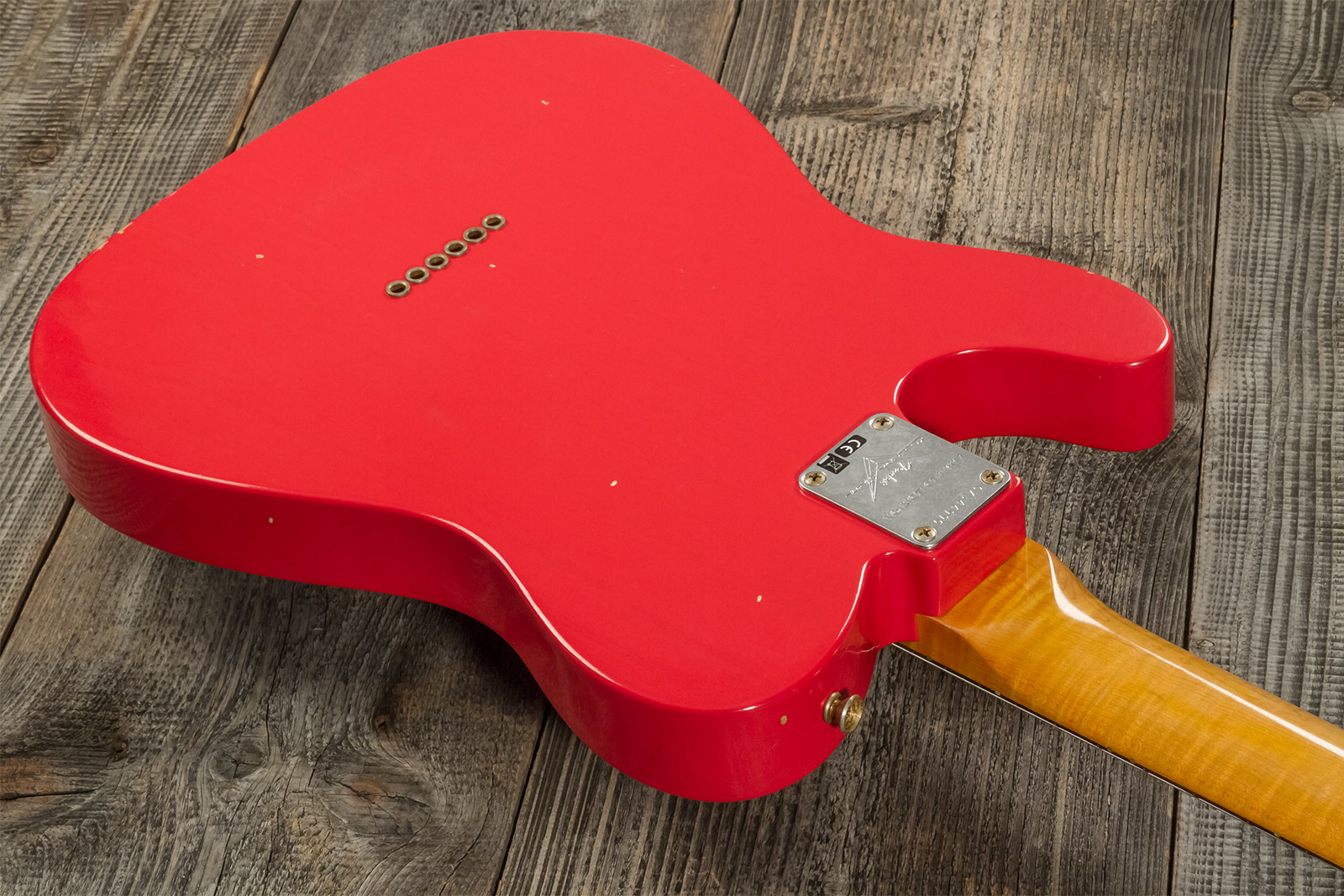 Fender Custom Shop Tele Thinline '60s Ltd 2s Ht Rw #cz544990 - Journeyman Relic Fiesta Red - Guitarra eléctrica semi caja - Variation 10