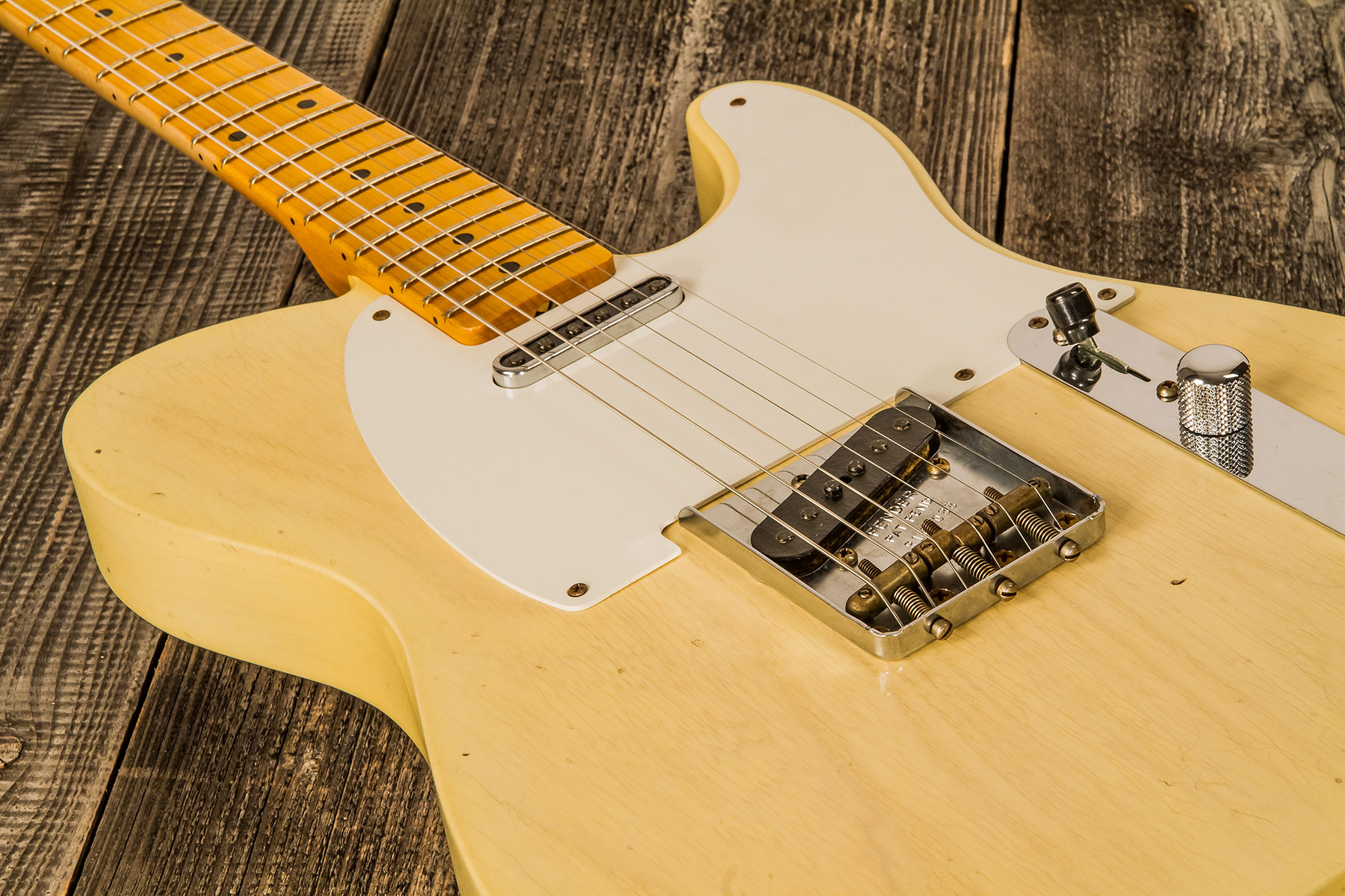 Fender Custom Shop Tele Tomatillo Ltd 2s Ht Mn #r109088 - Journeyman Relic Natural Blonde - Guitarra eléctrica con forma de tel - Variation 3
