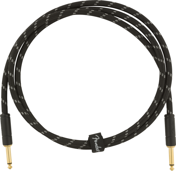 Cable Fender Deluxe Instrument Cable, 5ft, Straight/Straight - Black Tweed
