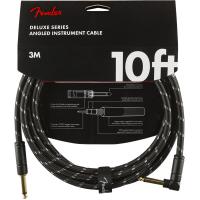 Deluxe Instrument Cable, Straight/Angle, 10ft - Black Tweed