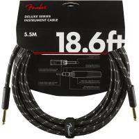 Deluxe Instrument Cable, Straight/Straight, 18.6ft - Black Tweed