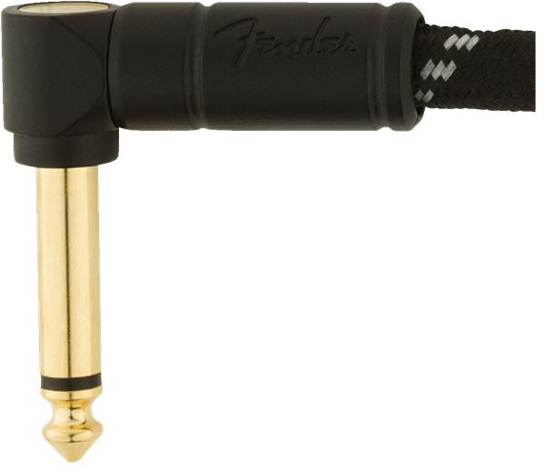 Fender Deluxe Instrument Patch Cable Angle Angle 6inch Black Tweed - Cable - Variation 1