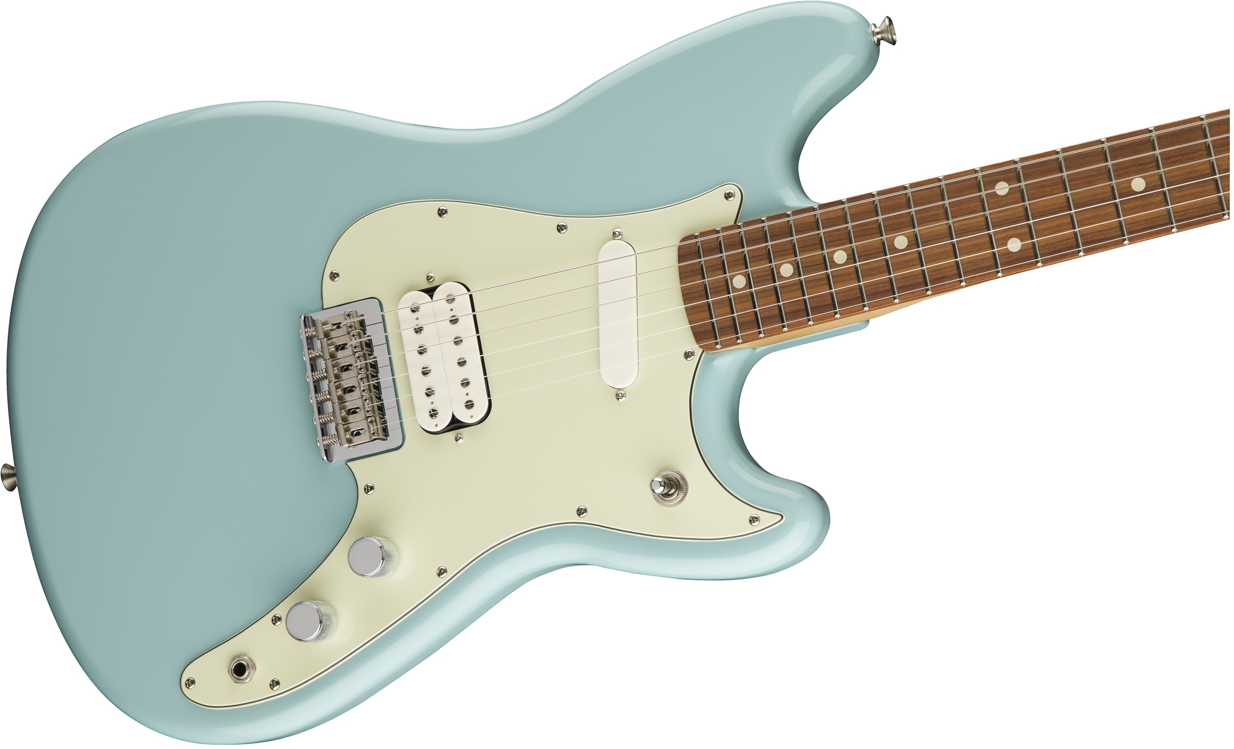 Fender Duo-sonic Hs Offset Mex Pf Diapason Court - Daphne Blue - Guitarra electrica retro rock - Variation 2