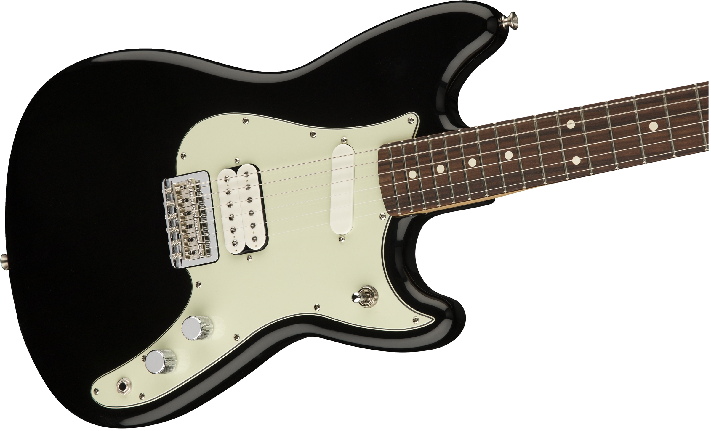 Fender Duo-sonic Hs Offset Mex Pf Diapason Court - Black - Guitarra electrica retro rock - Variation 2