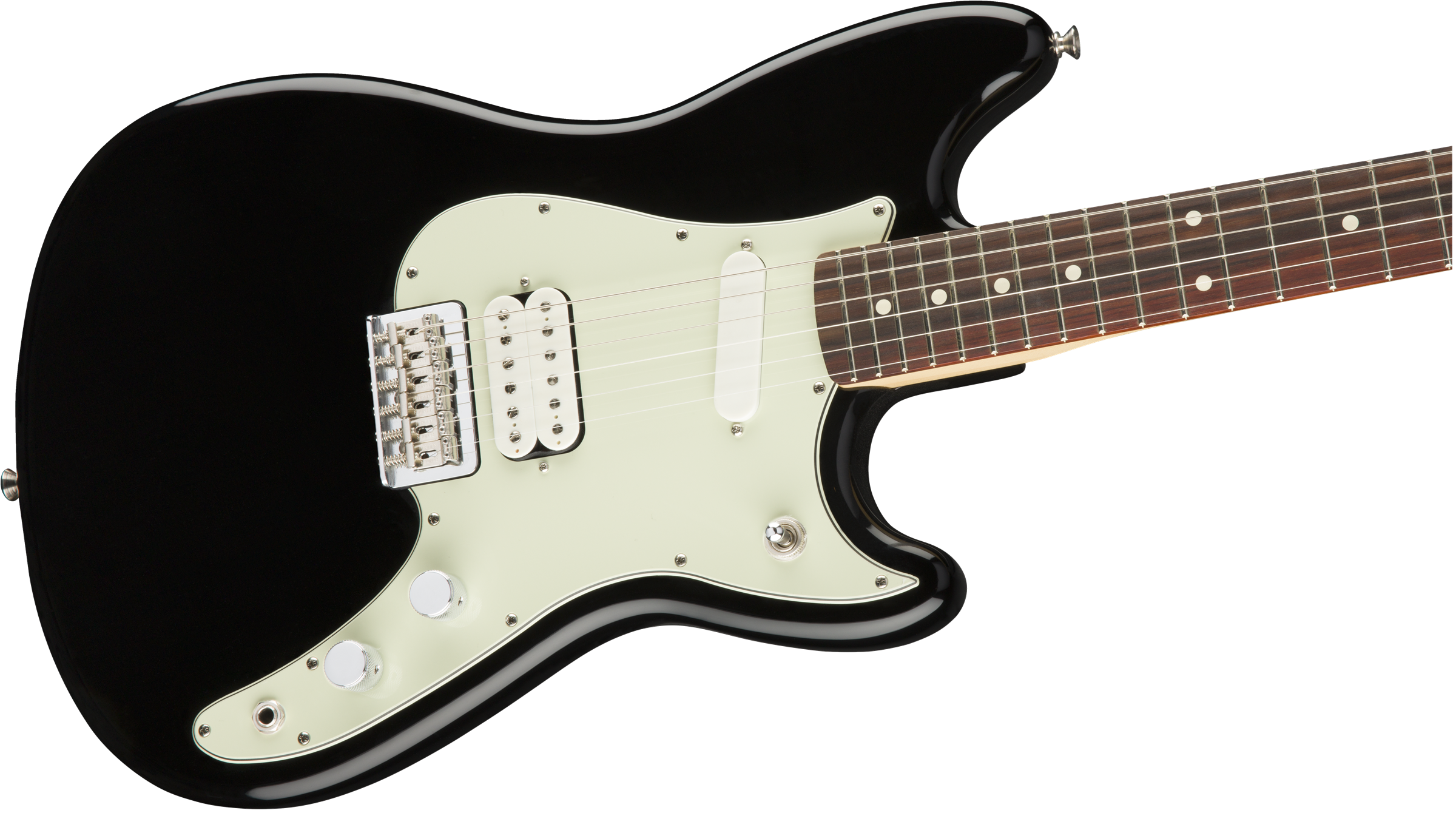 Fender Duo-sonic Hs Offset Mex Rw Diapason Court 2016 - Black - Guitarra electrica retro rock - Variation 2