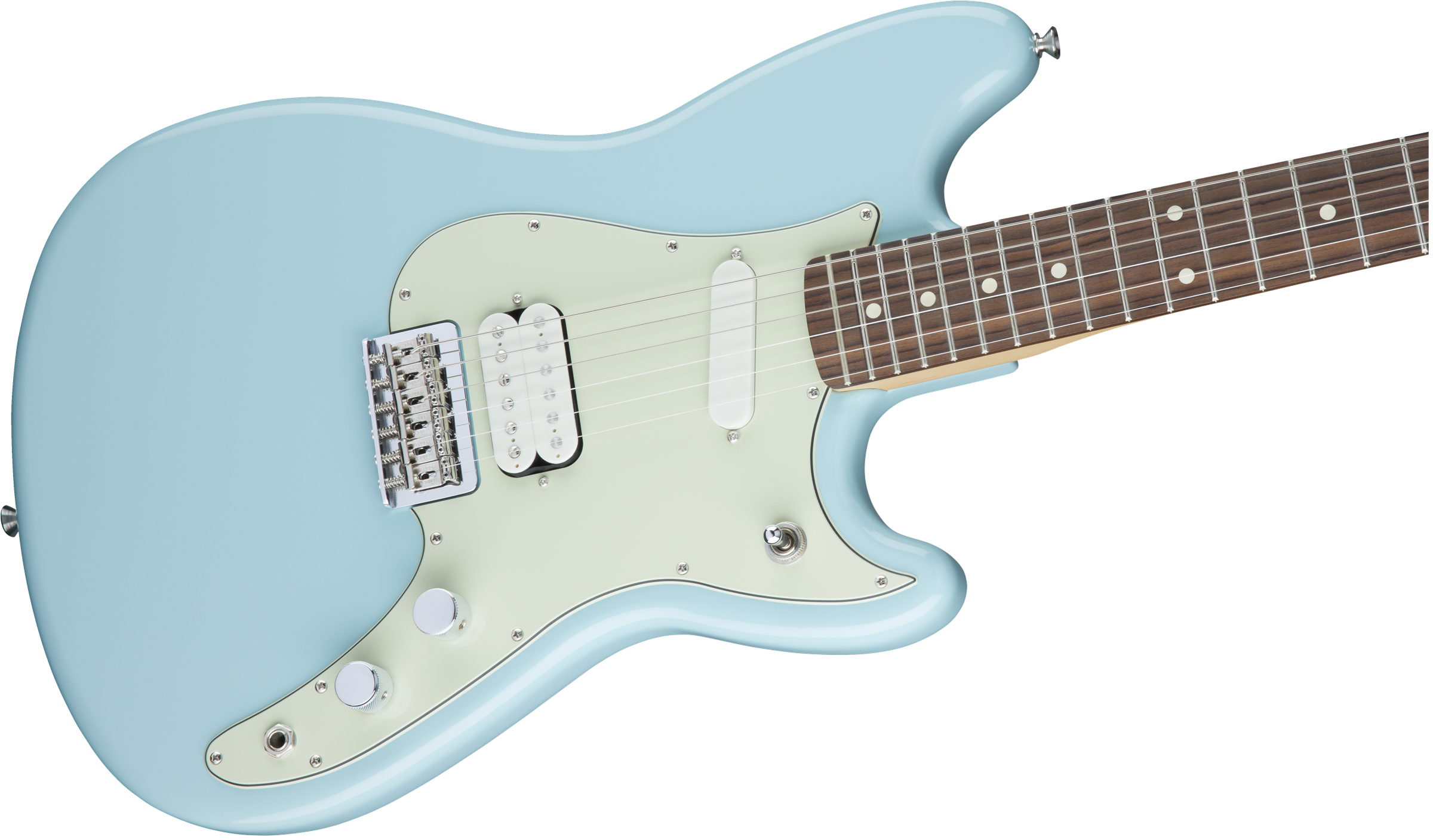 Fender Duo-sonic Hs Offset Mex Rw Diapason Court 2016 - Daphne Blue - Guitarra electrica retro rock - Variation 2