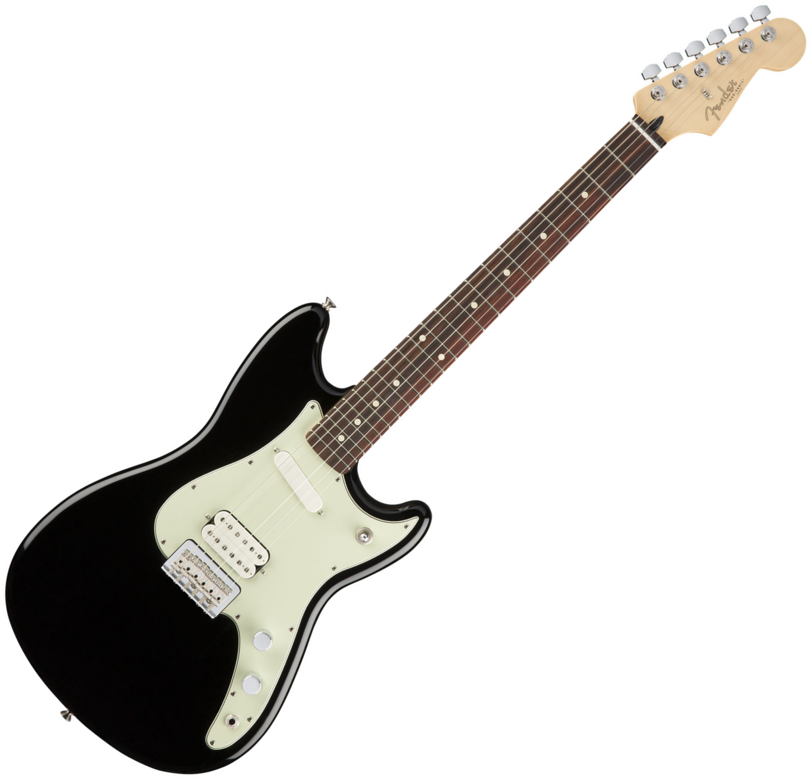 Fender Duo-sonic Hs Offset Mex Rw Diapason Court 2016 - Black - Guitarra electrica retro rock - Variation 3