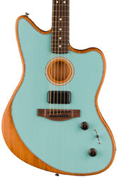 Guitarra folk Fender Acoustasonic Player Jazzmaster (MEX, RW) - Ice blue