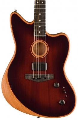 Guitarra acústica & electro Fender American Acoustasonic Jazzmaster All-Mahogany - Bourbon burst