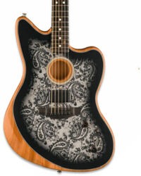 Guitarra folk Fender American Acoustasonic Jazzmaster FSR Ltd - Black paisley