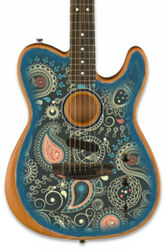 Guitarra folk Fender American Acoustasonic Telecaster FSR Ltd (USA) - Blue paisley