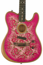 Guitarra folk Fender American Acoustasonic Telecaster FSR Ltd (USA) - Pink paisley