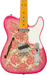Guitarra eléctrica semi caja Fender Custom Shop Double Esquire Custom #R97434 - Journeyman relic aged pink paisley