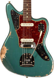 Guitarra electrica retro rock Fender Custom Shop 1962 Jaguar #R138212 - Heavy relic sherwood green metallic