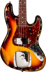 Bajo eléctrico de cuerpo sólido Fender Custom Shop 1961 Jazz Bass #CZ572155 - Heavy relic 3-color sunburst