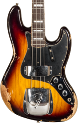 Bajo eléctrico de cuerpo sólido Fender Custom Shop Jazz Bass Custom #CZ575919 - Heavy relic 3-color sunburst
