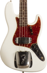 Bajo eléctrico de cuerpo sólido Fender Custom Shop 1964 Jazz Bass #R145112 - Journeyman Relic Olympic White
