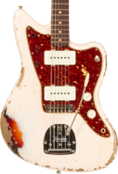 Guitarra electrica retro rock Fender Custom Shop 1962 Jazzmaster #R133709 - Heavy relic shell pink o. 3-color sunburst