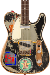 Guitarra eléctrica de autor Fender Custom Shop Joe Strummer Telecaster Masterbuilt Paul Waller Ltd - Super Heavy Relic Black o. 3-Color Sunburst