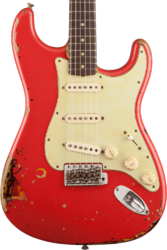 Guitarra eléctrica con forma de str. Fender Custom Shop Michael Landau 1963 Stratocaster - Relic Fiesta Red o. 3-Color Sunburst