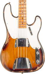 Bajo eléctrico de cuerpo sólido Fender Custom Shop 1955 Precision Bass #R133839 - Heavy Relic 2-Color Sunburst