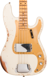 Bajo eléctrico de cuerpo sólido Fender Custom Shop 1958 Precision Bass #CZ569181 - Heavy relic vintage white