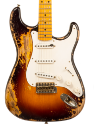 Guitarra eléctrica con forma de str. Fender Custom Shop 70th Anniversary 1954 Stratocaster Masterbuilt Andy Hicks #4681 - Super heavy relic 2-color sunburst