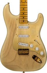 Guitarra eléctrica con forma de str. Fender Custom Shop 1955 Stratocaster Hardtail Gold Hardware #CZ568215 - Journeyman relic natural blonde