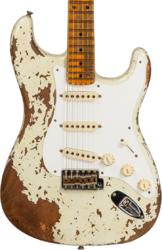 Guitarra eléctrica con forma de str. Fender Custom Shop 1956 Stratocaster #CZ568636 - Super heavy relic aged india ivory