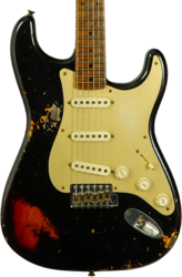 Guitarra eléctrica con forma de str. Fender Custom Shop 1956 Stratocaster #R150252 - Heavy Relic Black ov. Violin Burst