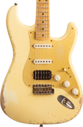 Guitarra eléctrica con forma de str. Fender Custom Shop 1956 Stratocaster HSS #R143989 - Relic Vintage White