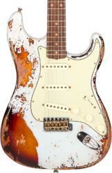 Guitarra eléctrica con forma de str. Fender Custom Shop 1959 Stratocaster #CZ576124 - Super heavy relic sonic blue o. chocolate sunburst
