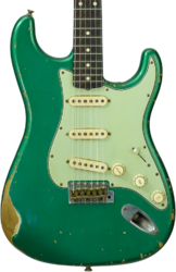 Guitarra eléctrica con forma de str. Fender Custom Shop 1960/63 Stratocaster Masterbuilt Austin MacNutt #R141359 - Relic Sherwood Green Metallic