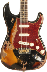 Guitarra eléctrica con forma de str. Fender Custom Shop 1960 Stratocaster Roasted #CZ581166 - Super Heavy Relic Black o. 2-Color Sunburst