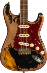 Guitarra eléctrica con forma de str. Fender Custom Shop 1960 Stratocaster Roasted #CZ581210 - Super Heavy Relic Black o. 2-Color Sunburst