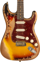 Guitarra eléctrica con forma de str. Fender Custom Shop 1960 Stratocaster Roasted #CZ583123 - Super Heavy Relic 3-Color Sunburst