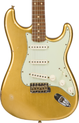 Guitarra eléctrica con forma de str. Fender Custom Shop Stratocaster 1960 #CZ544406 - Relic aztec gold