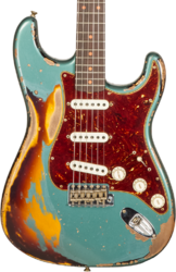 Guitarra eléctrica con forma de str. Fender Custom Shop 1961 Stratocaster Roasted #CZ573502 - Super heavy relic sherwood green metallic o. 3-cs