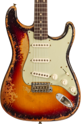 Guitarra eléctrica con forma de str. Fender Custom Shop 1961 Stratocaster Masterbuilt Dale Wilson #CZ552177 - Heavy Relic 3-Color Sunburst