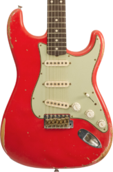 Guitarra eléctrica con forma de str. Fender Custom Shop Stratocaster 1961 Masterbuilt Kyle McMillin #R132221 - Relic Fiesta red
