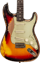 Guitarra eléctrica con forma de str. Fender Custom Shop Stratocaster 1961 Masterbuilt K.McMillin #R127893 - Ultimate relic 3-color sunburst